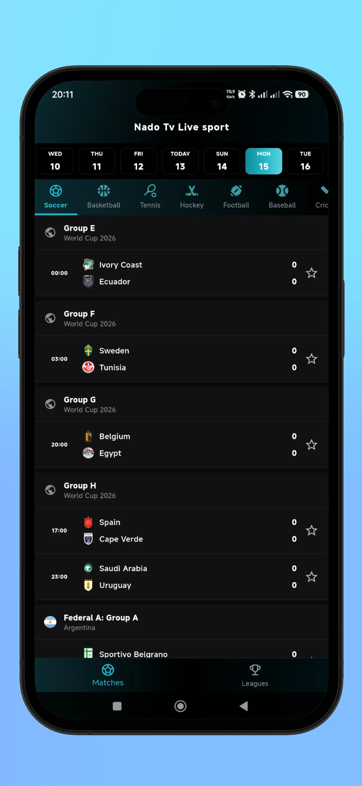 Nado TV: Live Sports & Scores screenshot